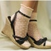 Lace and Polka dots PEACH lace socks for heels Oh, so sweet for your feet. super lighweight heels and flats delicate womens socks