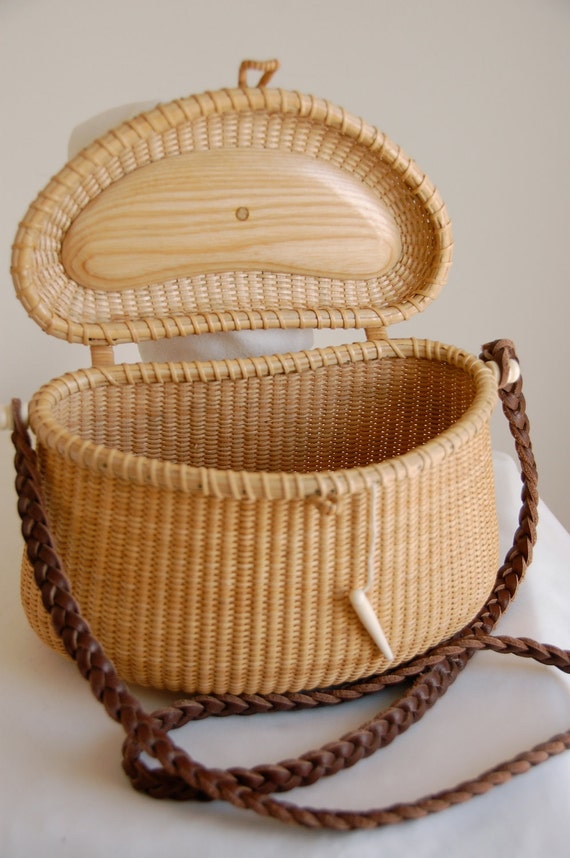 Nantucket Crescent Basket Bag w/ Shoulder Strap HandNumbered