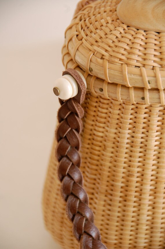 Nantucket Crescent Basket Bag w/ Shoulder Strap HandNumbered