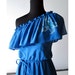 SUMMER SALE 20% OFF // 1970s Dress // Brilliant Blue Asymmetrical 70s Sundress.