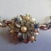 Vintage Sapphire Blue Rhinestone Faux Pearl and Enamel Bookchain Necklace