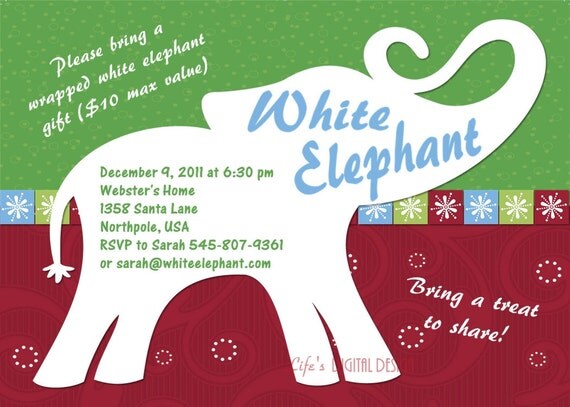 White Elephant Gift Exchange Invitation Wording 5