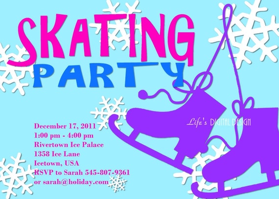 Ice Skating Birthday Party Invitations Free Printable 10