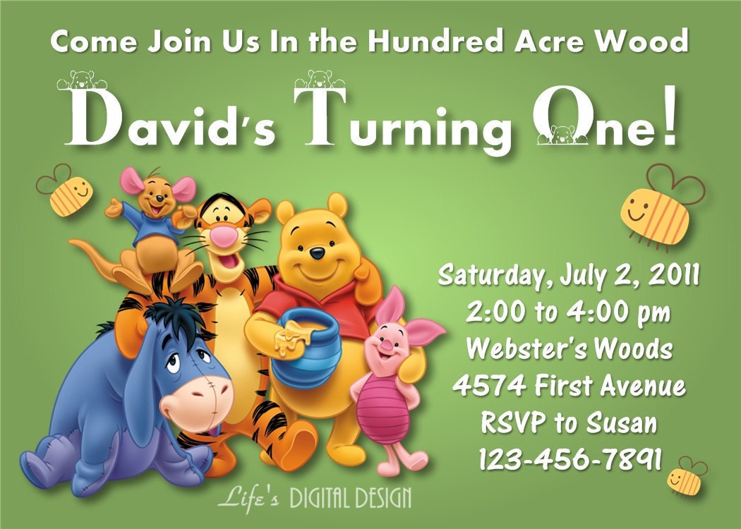 Winnie The Pooh Birthday Invitation Templates Free 6