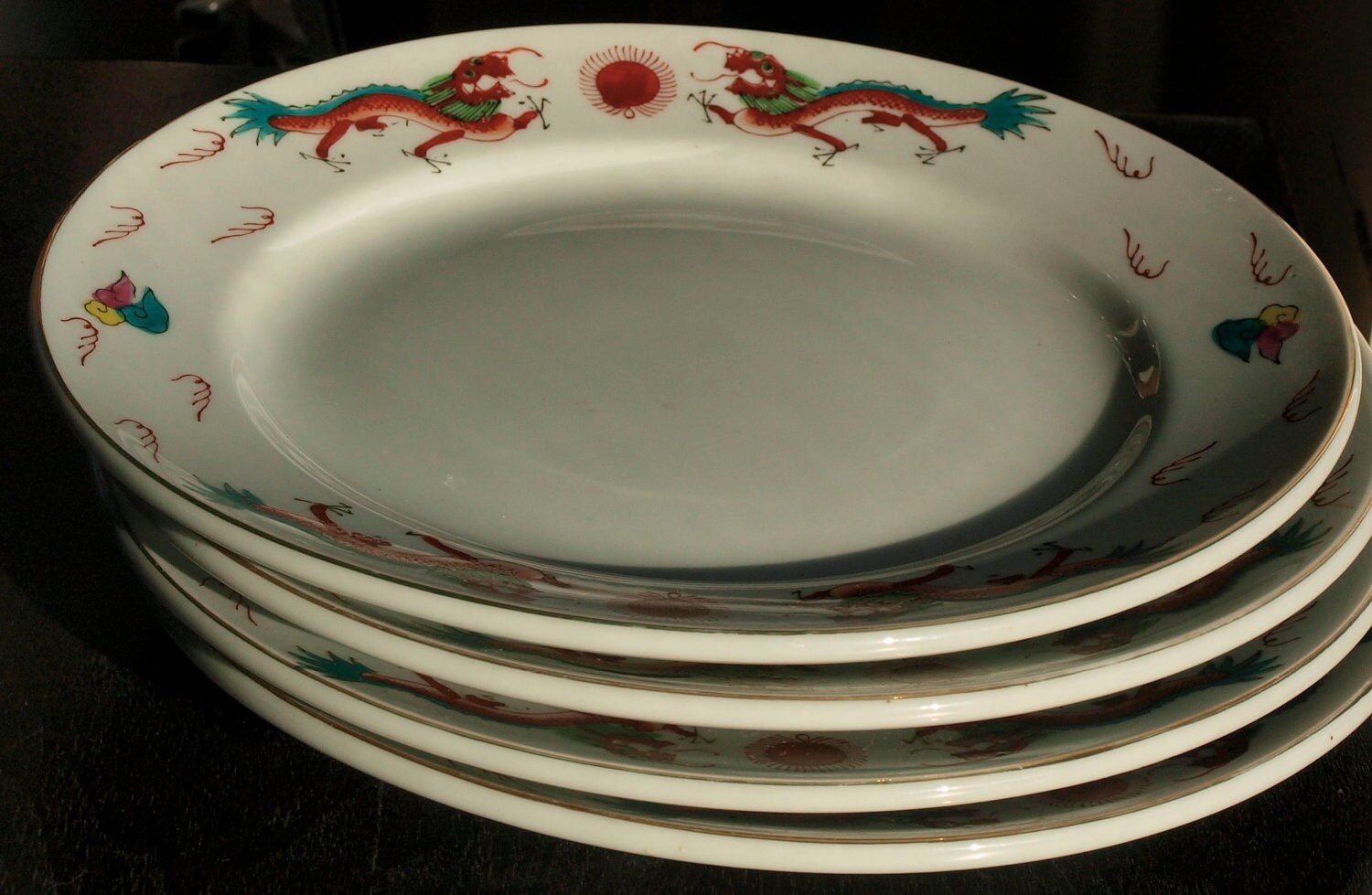 Year of the Dragon Vintage Chinese Red Dragon Dinnerware