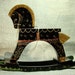 Black horse - painted by hand vintage wooden rocking horse