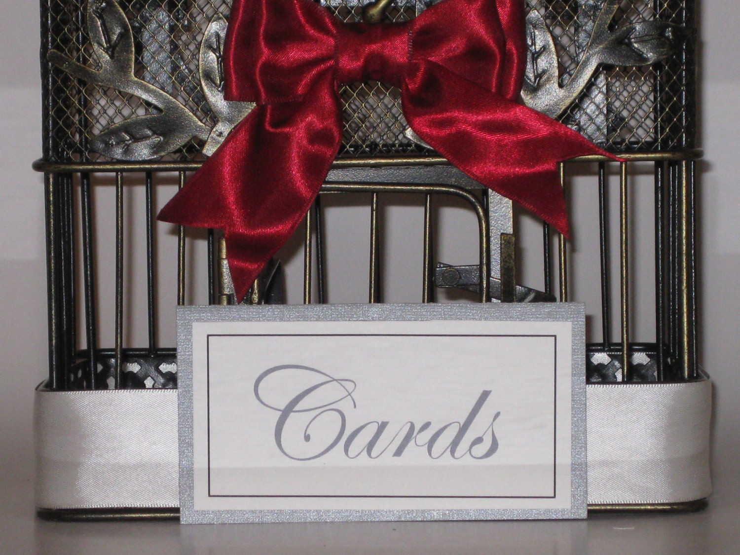 SALEBeautiful VINTAGE bird cage card holder or centerpiece