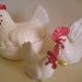 Vintage Chickens Nesting Hen with Salt & Pepper Ceramic