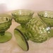 Vintage Dessert Cups Pedestal Glass Green Set of Four
