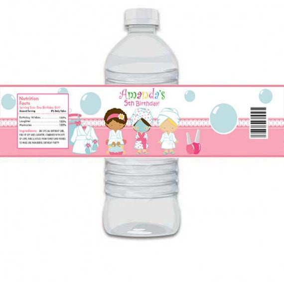 paper what bottle labels water for Water Birthday Bottle  Print Party Digital (Matches  Label Invitation)