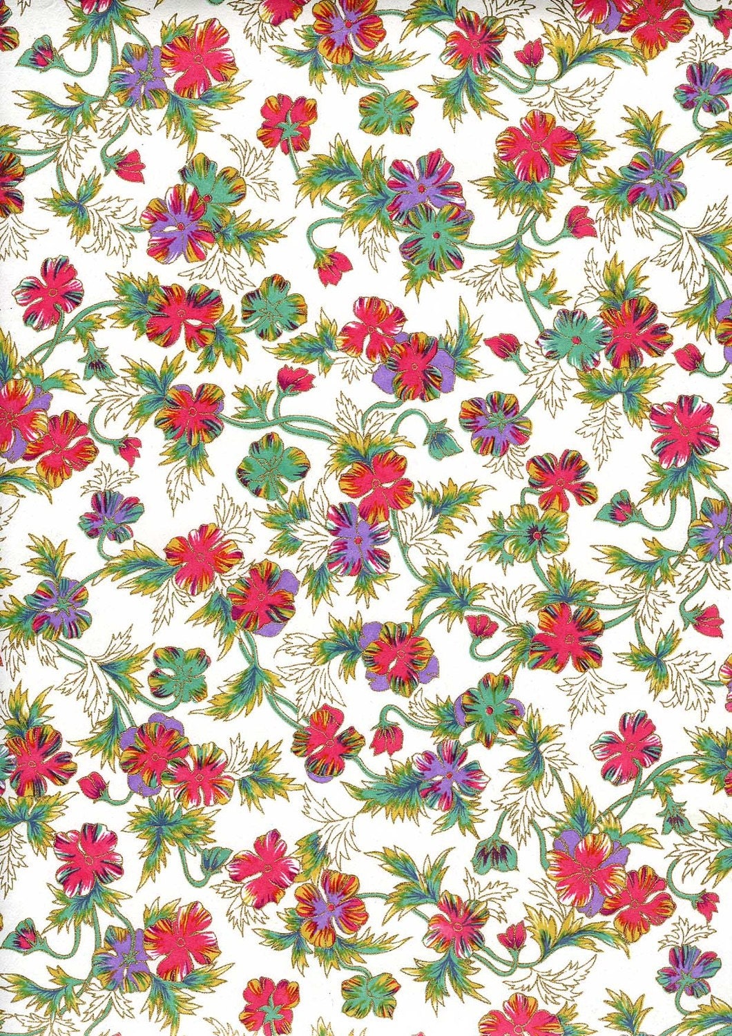 Japanese Yuzen Chiyogami Washi Paper Floral Design 28 A4