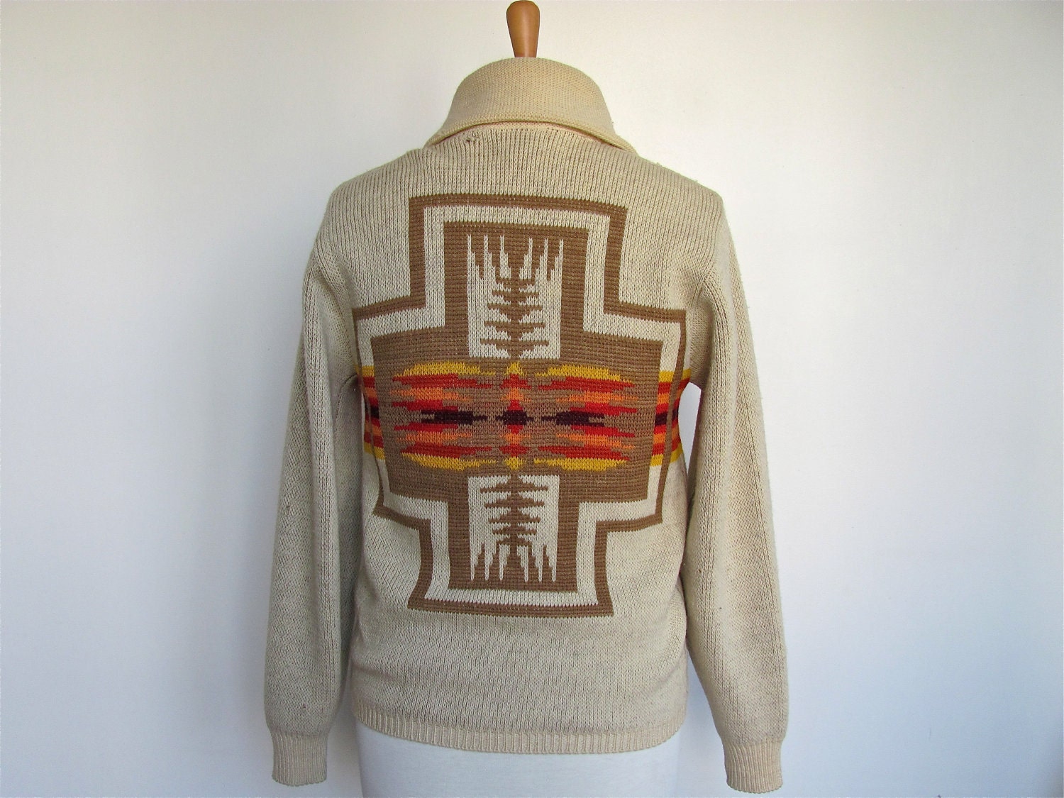vintage PENDLETON Navajo wool sweater Mens M
