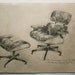 Original Drawing, Eames love (Lounge Chair and Ottoman), 2012.