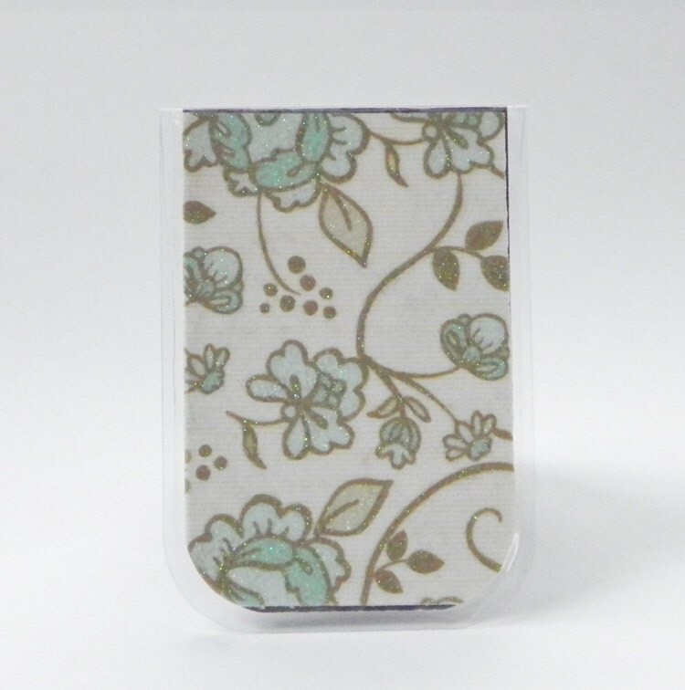 Bookmark Laminated Glittery Flowers by PurelyChicDesigns