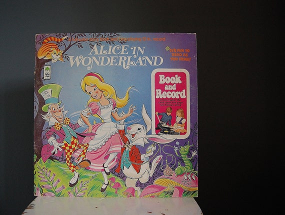 Alice In Wonderland Book And Record Vintage
