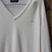 Vintage 1980's Women's Christian Dior Cream V Neck Sweater XL