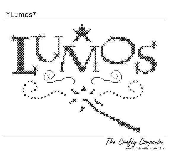 Download Items similar to Lumos - Harry Potter Inspired PDF Cross Stitch Pattern - INSTANT DOWNLOAD on Etsy