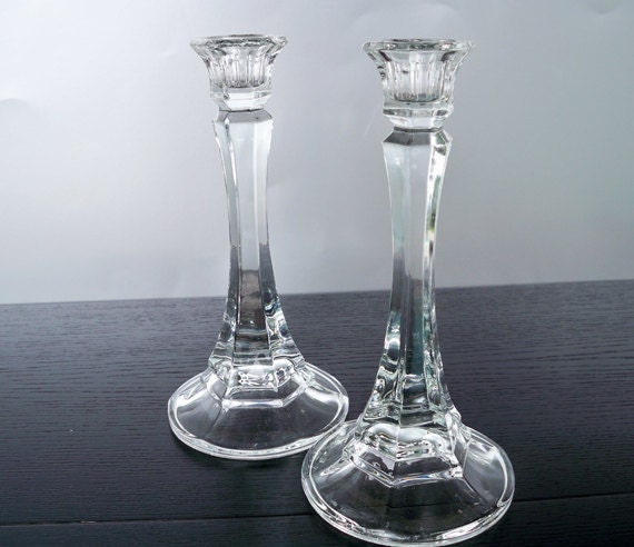 Items similar to Vintage Crystal Candle holders Set of 2 E-00081 on Etsy