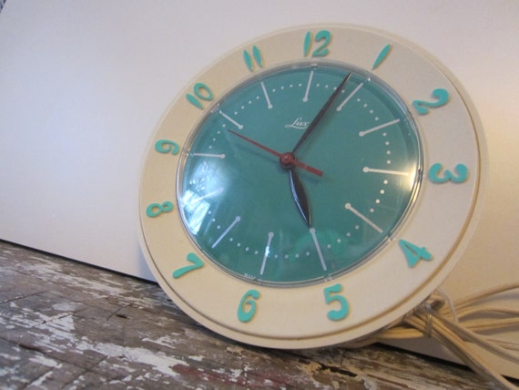 turquoise kitchen wall clock