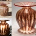 Handblown Glass Vase - Classic Shape with Earthy Savannah and Ruby Stripes