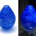 Hand Blown Glass Egg Vase - Lapis Blue and Turquoise Twist