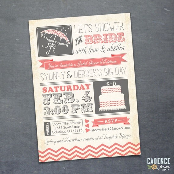 Items similar to Vintage Bridal Shower Invitation (DIY PRINTABLE) on Etsy