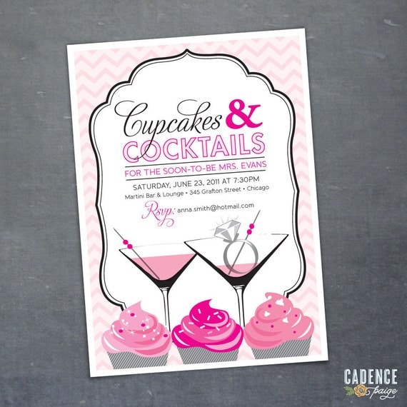 Cupcakes And Cocktails Party Invitations 7