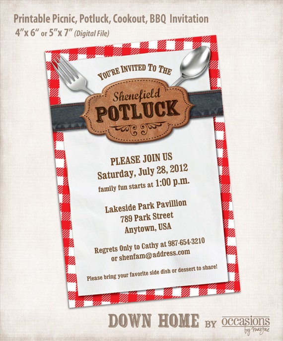 Potluck Picnic Invitation 3