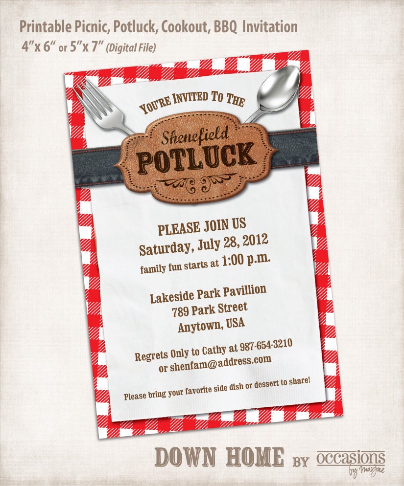 Printable Potluck Invitation 2