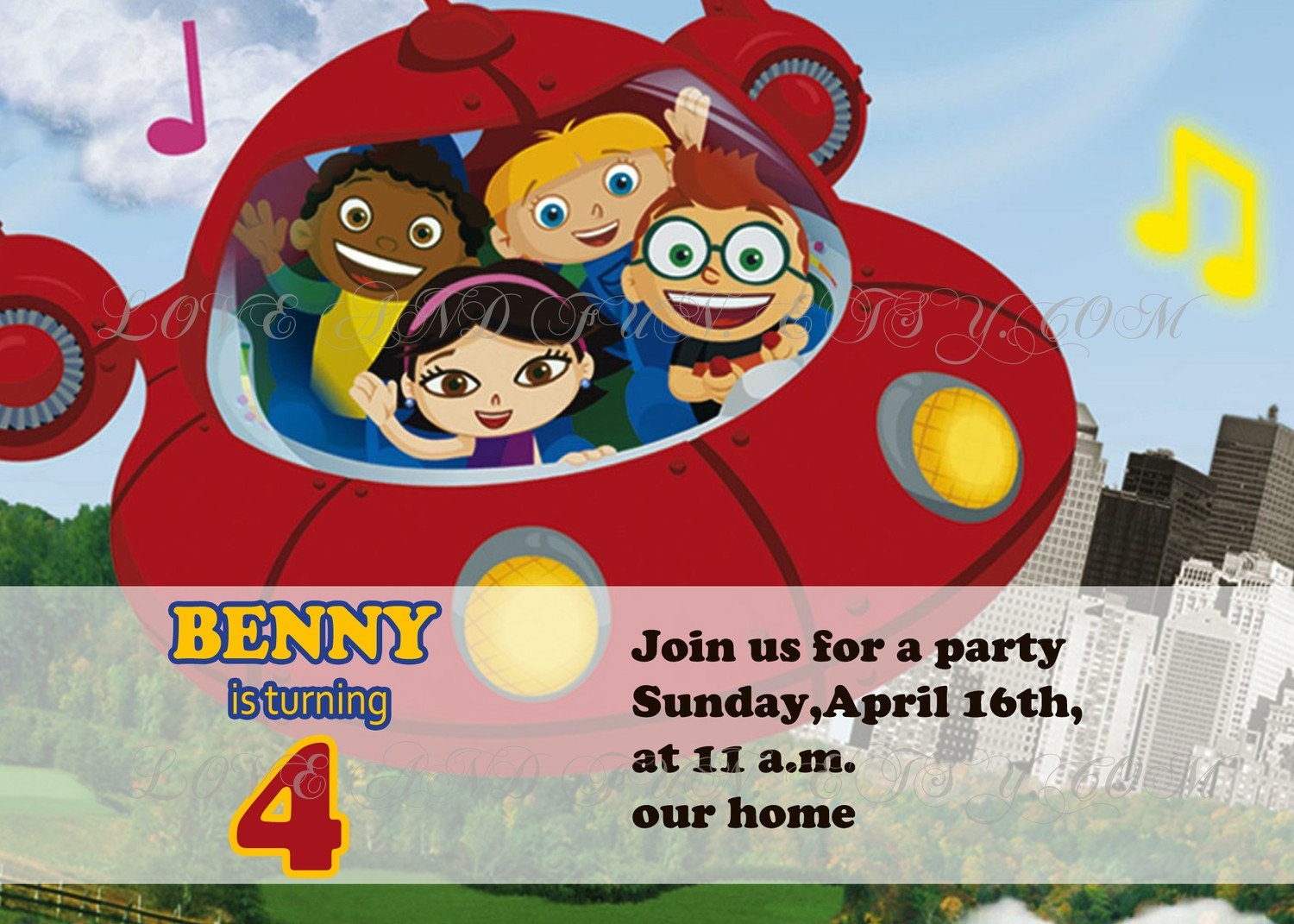Items similar to Little Einsteins rocket ship Custom Kids Birthday ...