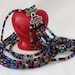 Vintage Multi Color Glass Bead Graduated Necklace - Six Strand - Colorful and Shiny