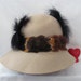 Vintage Chelton Beige 100 percent Wool Felt Hat with Feathers - Boho Style