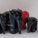 Vintage Set of Four Graduating Hand Painted and Carved Wood Elephants - Good Luck Elephants - Can't we All Use Good Luck