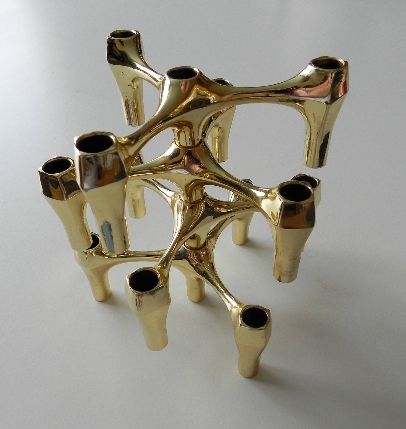1960s Danish Modular Candle Holder Mid Century Modern Set