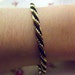 Delicate Vintage gold chain and cord twisted bracelet 7 inches, Black & Gold Bracelet