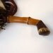 Antique umbrella with hoof handle, ivory silk umbrella with horn handle
