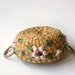 Raffia flower basket, island vacation souvenir