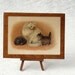 Kittens postcard, laminated wall hanging of Vintage Dorothy Travers Pope card, Kittehs three