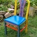 Hand Painted Furniture Chair Colorful Crazy Yellow Back- FREE SHIPPING!