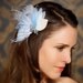 Blue Bridal Hair Clip Head Piece Wedding Fascinator Vintage Something Blue Hair Comb Bridal Hair Accessories - Ready to Ship - LAUREN
