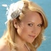 Ivory, Champagne Bridal Head Piece, Bridal Fascinator, Hairclip, Rhinestone Hair Comb, Wedding Hair Piece - Ready to Ship - STEPHANIE