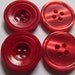 Vintage Red Buttons - Set of 4
