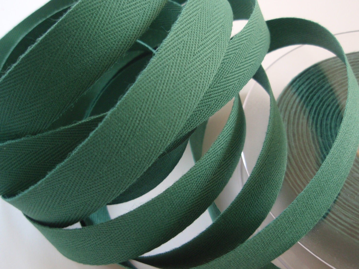 Twill Tape Cotton 5/8 width Green 10 Yards