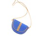 Vintage 1980's Electric Blue Leather Trim CROSSBODY Mini Shoulder Purse