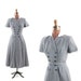 RESERVED For: Martina O'Sullivan Vintage 1940's Houndstooth Military Double Breasted Party Swing DRESS S
