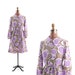 Vintage 1960's Purple MOD Abstract Geometric Print Shift Dress M