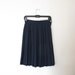 vintage uniform skirt dark navy blue accordion pleat knee length skirt chiffon Liz Claiborne S M box pleat