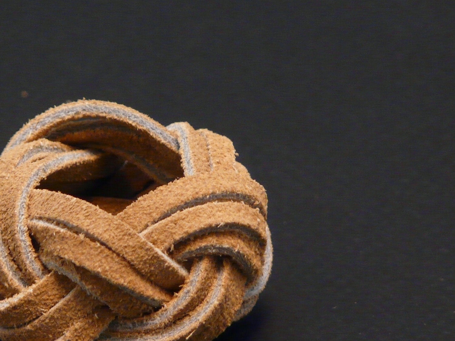 Boy Scout Woggle Neckerchief Slide Suede Leather