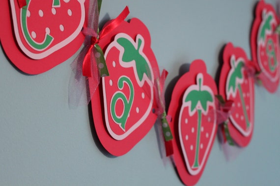 Strawberry Shortcake Name Banner Strawberry shortcake