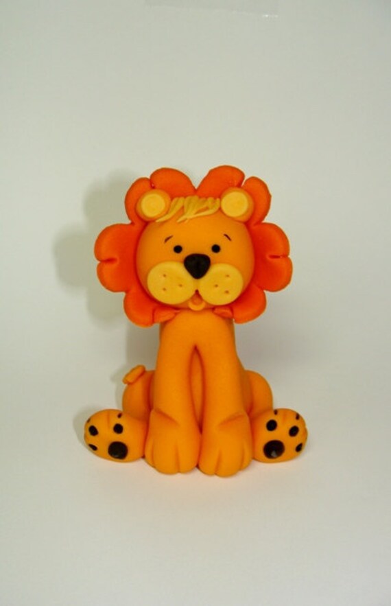 Items similar to Edible Fondant Cake Topper Lion on Etsy